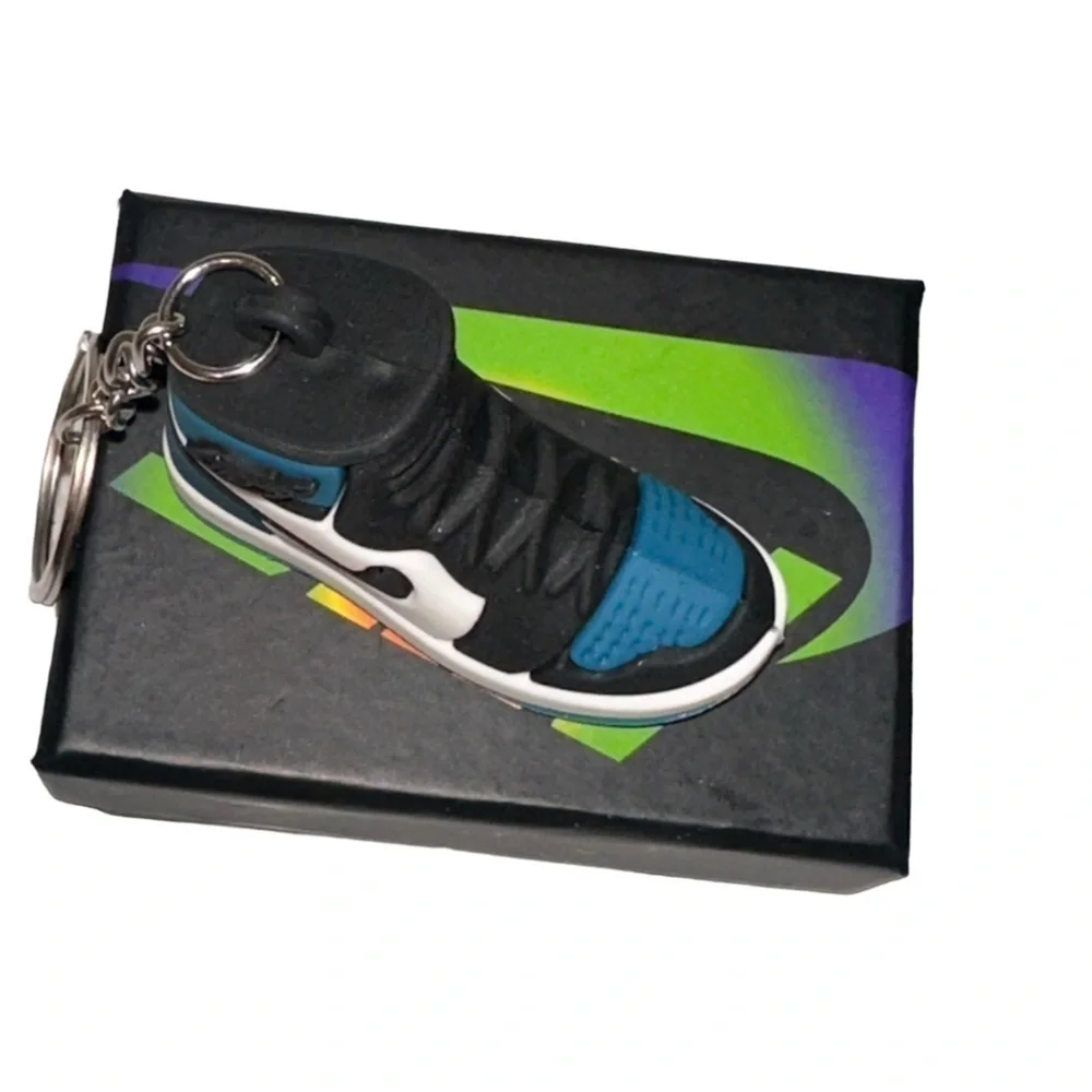 Air Jordan 1 High Top Nike Key Chain/ Bag Charm Teal/White/Black Comes w/box